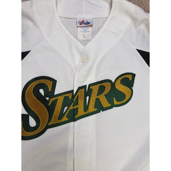 vintage Dallas Stars 99 Stanley Cup Champions BASEBALL jersey Majestic XL green - Picture 4 of 10